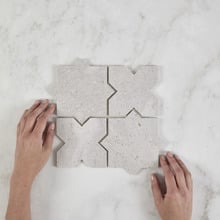 Apollo Grey Star & Cross Travertine Mosaic Tile